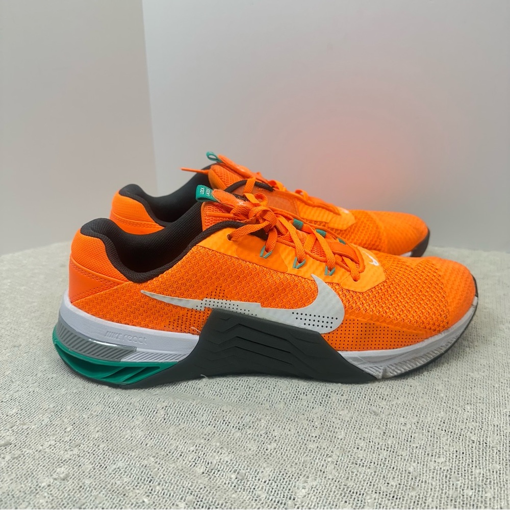 NIKE METCON 7 Total Orange White Sneakers Training Shoes CZ8281-883 Men's 10.5